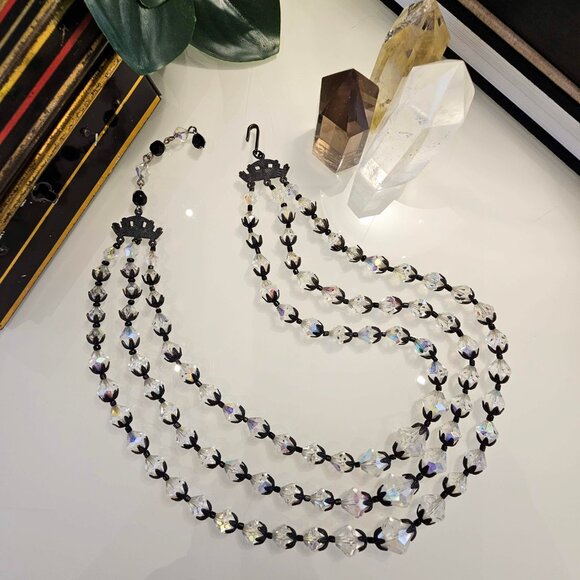 Vintage Glass Bead Art Deco-style Necklace - Picture 2 of 6